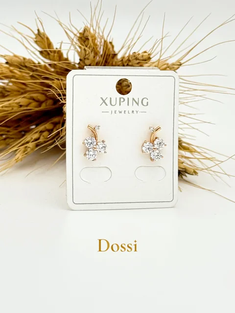 گوشواره ژوپینگ طرح گل مخراج کاری سوزنی